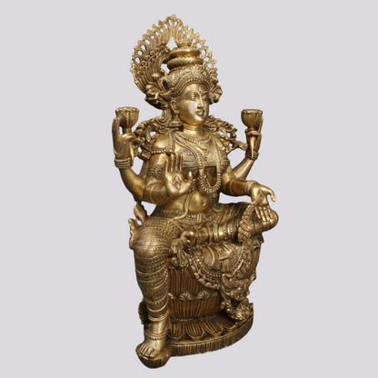 Brassaura® Brass Laxmi Statue | Height 25.00 Inches & Weight 26.30 kg