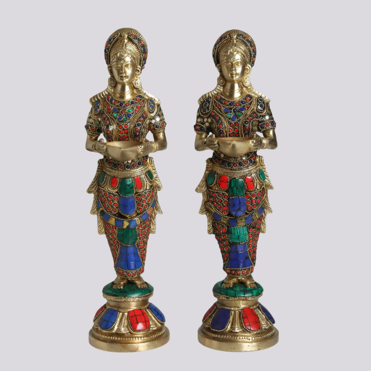 Brassaura® Brass Deep Lakshmi Statue | Height 13.98 Inches & Weight 5.62 kg
