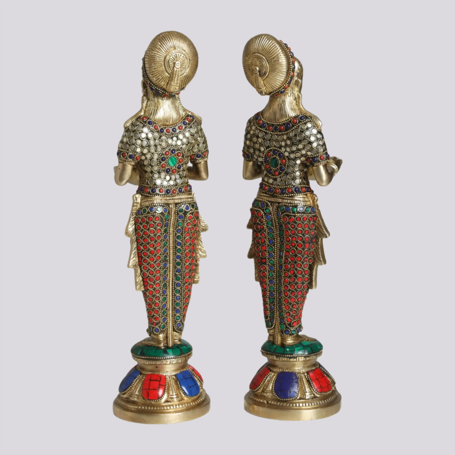 Brassaura® Brass Deep Lakshmi Statue | Height 13.98 Inches & Weight 5.62 kg