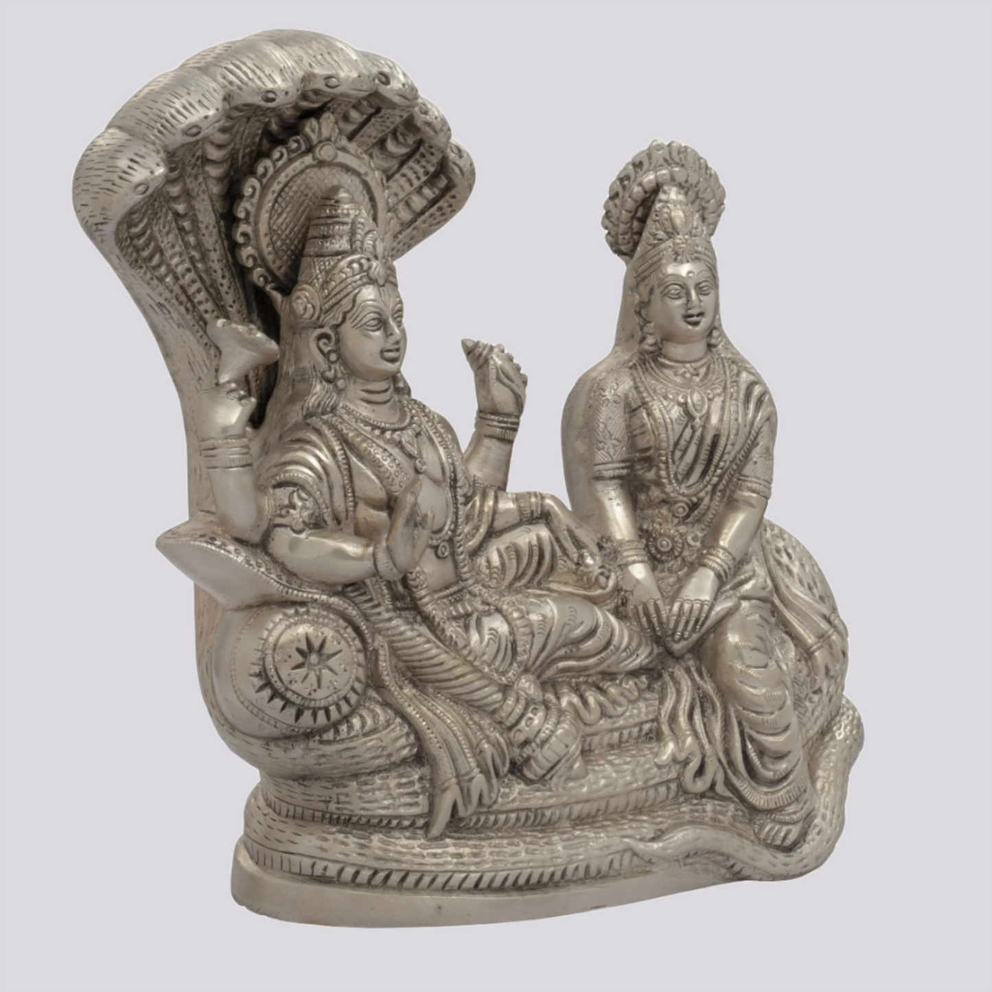 Brassaura® Brass Vishnu Lakshmi Statue | Height 8.66 Inches & Weight 3.30 kg