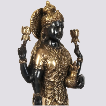 ब्रासौड़ा® ब्रास लक्ष्मी प्रतिमा | ऊंचाई 24.41 इंच और वज़न 17.40 किलोग्राम