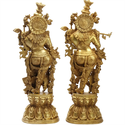 Brassaura® Brass Radha Krishna Statue | Height 47.05 Inches & Weight 110 kg