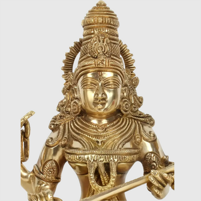 Brassaura® Brass Lakshmi Ganesh Saraswati Idol | Height 10.8 Inches & Weight 17.99 kg