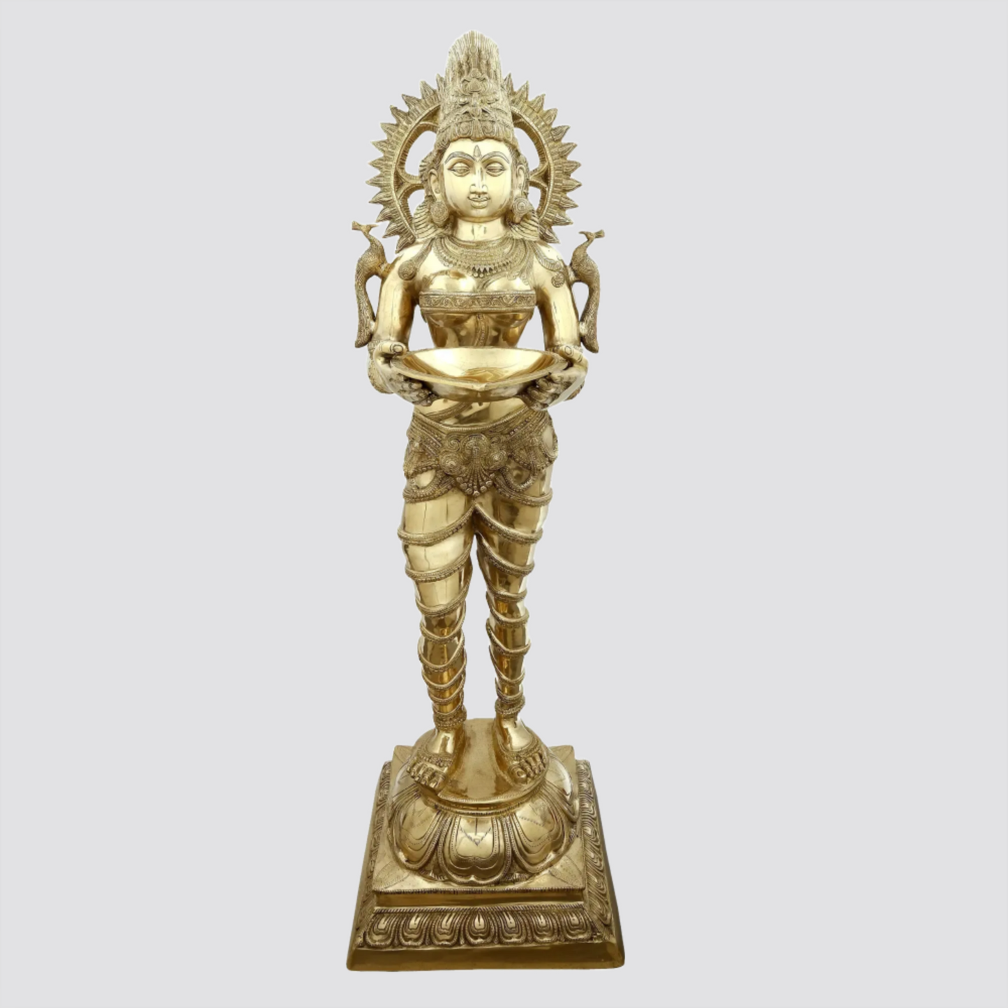 Brassaura® Brass Welcome Lady Statue | Height 51 Inches & Weight 50.28 kg
