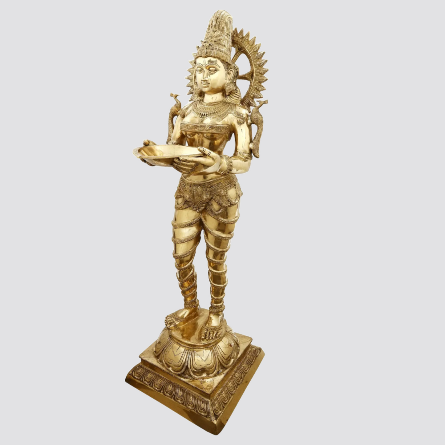 Brassaura® Brass Welcome Lady Statue | Height 51 Inches & Weight 50.28 kg