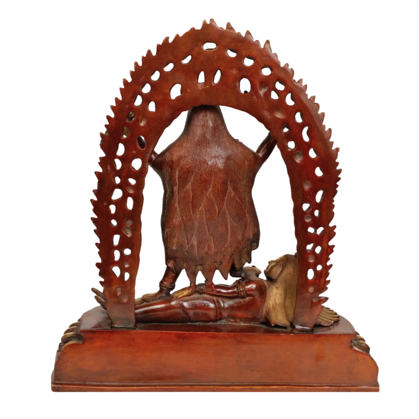 Brassaura® Mahakali Standing on Shiva | Antique Finish Brass Statue | Height 32 Inches | Weight: 5.80 kgs