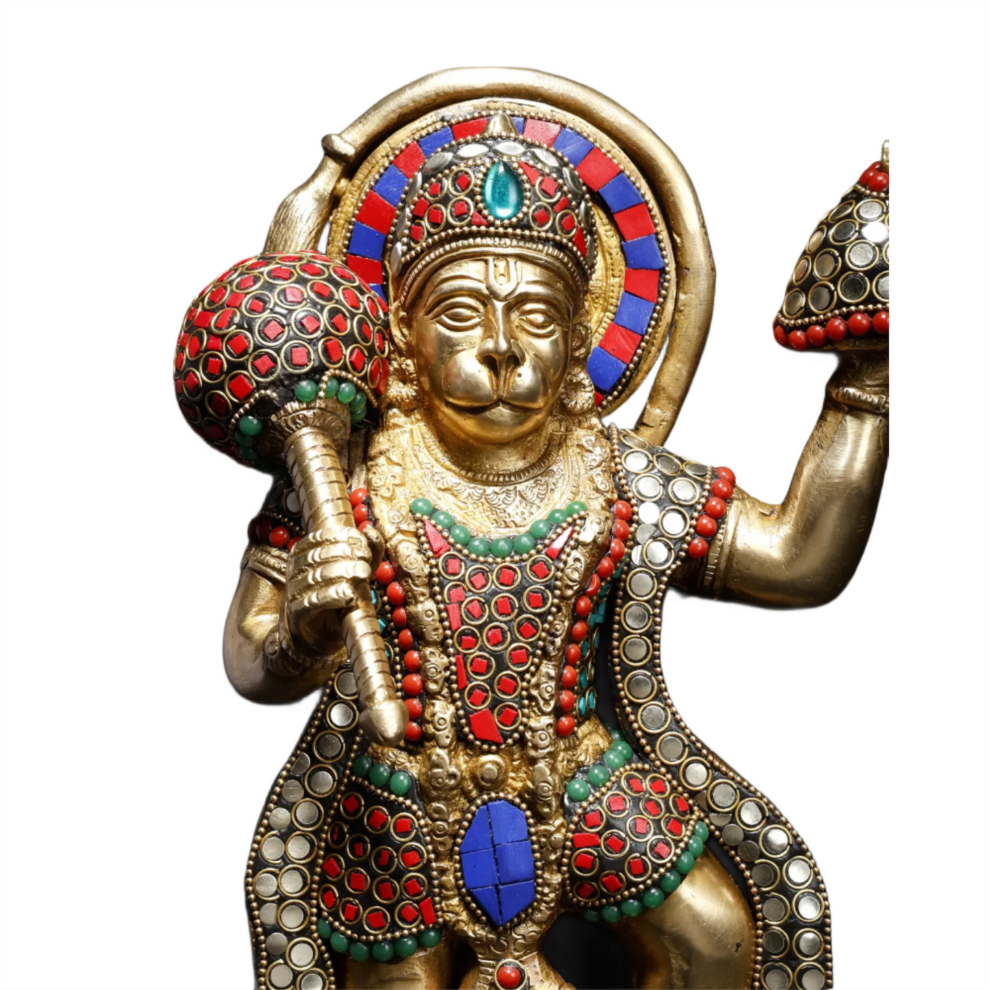 Brassaura® Panchmukhi Hanuman Statue | Brass with Intricate Detailing | Height 12.2 Inches & Weight 6.06 kgs