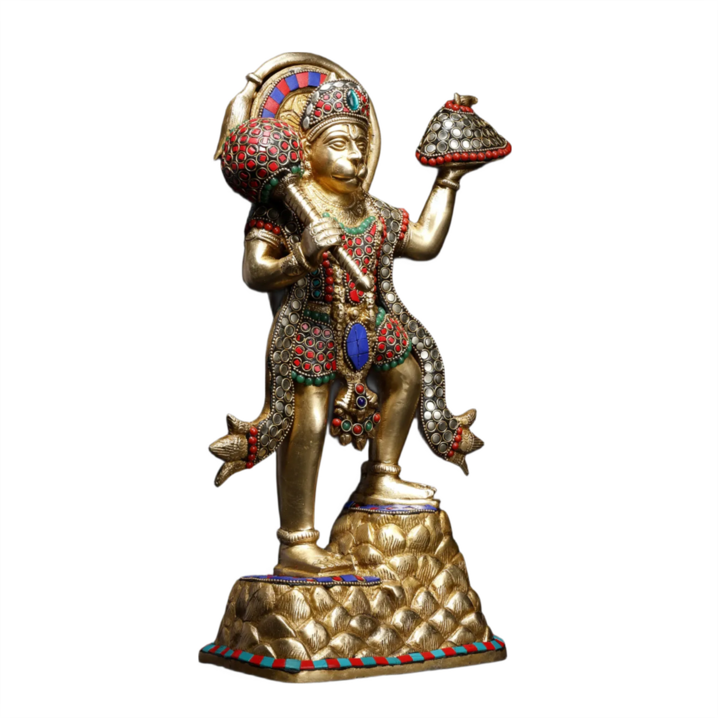 Brassaura® Panchmukhi Hanuman Statue | Brass with Intricate Detailing | Height 12.2 Inches & Weight 6.06 kgs