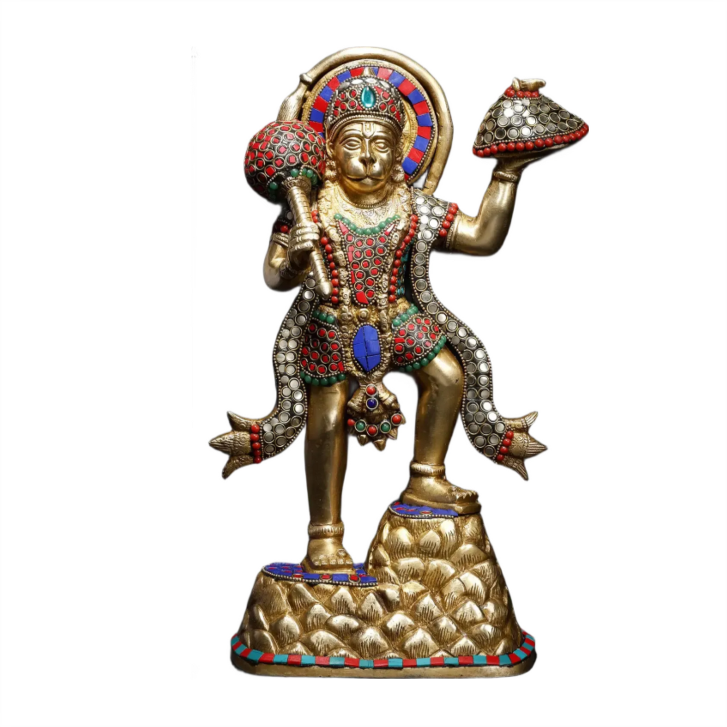 Brassaura® Panchmukhi Hanuman Statue | Brass with Intricate Detailing | Height 12.2 Inches & Weight 6.06 kgs