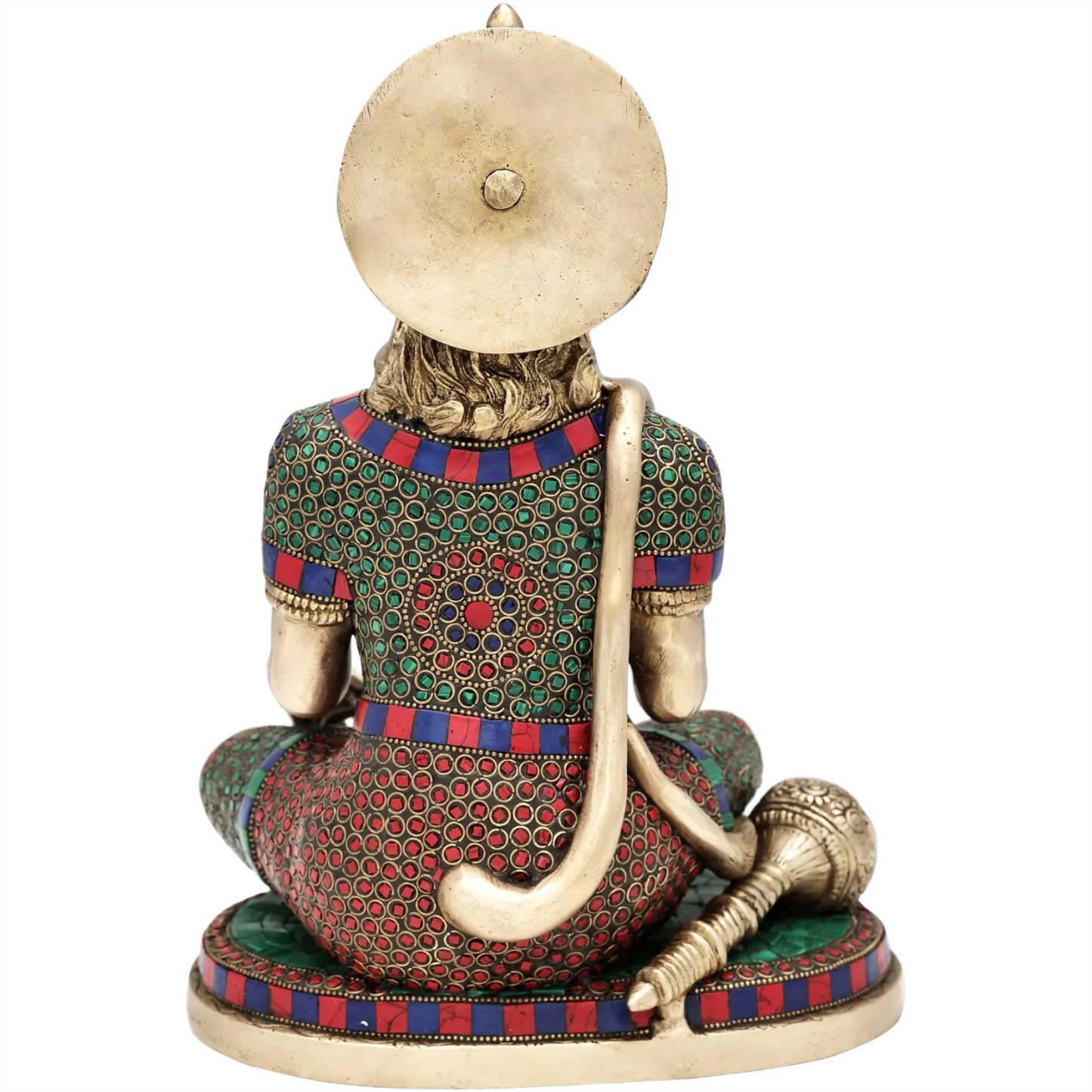 Brassaura® Panchmukhi Hanuman Statue | Pure Brass with Inlay Work | Height 12.5 Inches & Weight 7.17 kgs