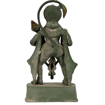 Brassaura® Antique Finish Hanuman Statue | Brass with Patina Work | Height 11 Inches & Weight 3.40 kgs