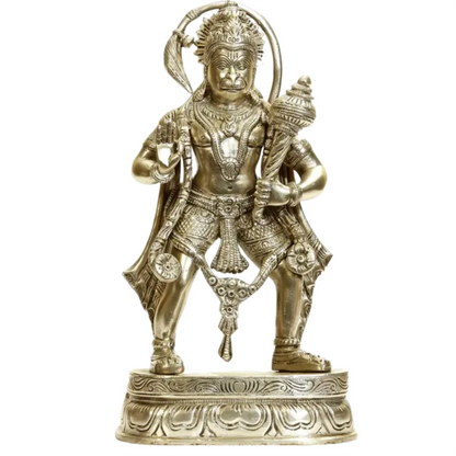 Brassaura® Antique Finish Hanuman Statue | Brass with Patina Work | Height 11 Inches & Weight 3.40 kgs