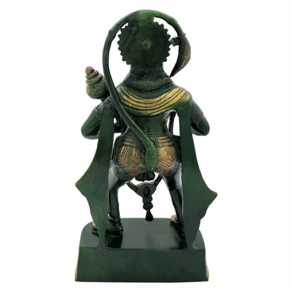 Brassaura® Antique Finish Hanuman Statue | Brass with Patina Work | Height 11 Inches & Weight 3.40 kgs