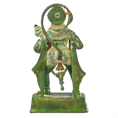 Brassaura® Antique Finish Hanuman Statue | Brass with Patina Work | Height 11 Inches & Weight 3.40 kgs
