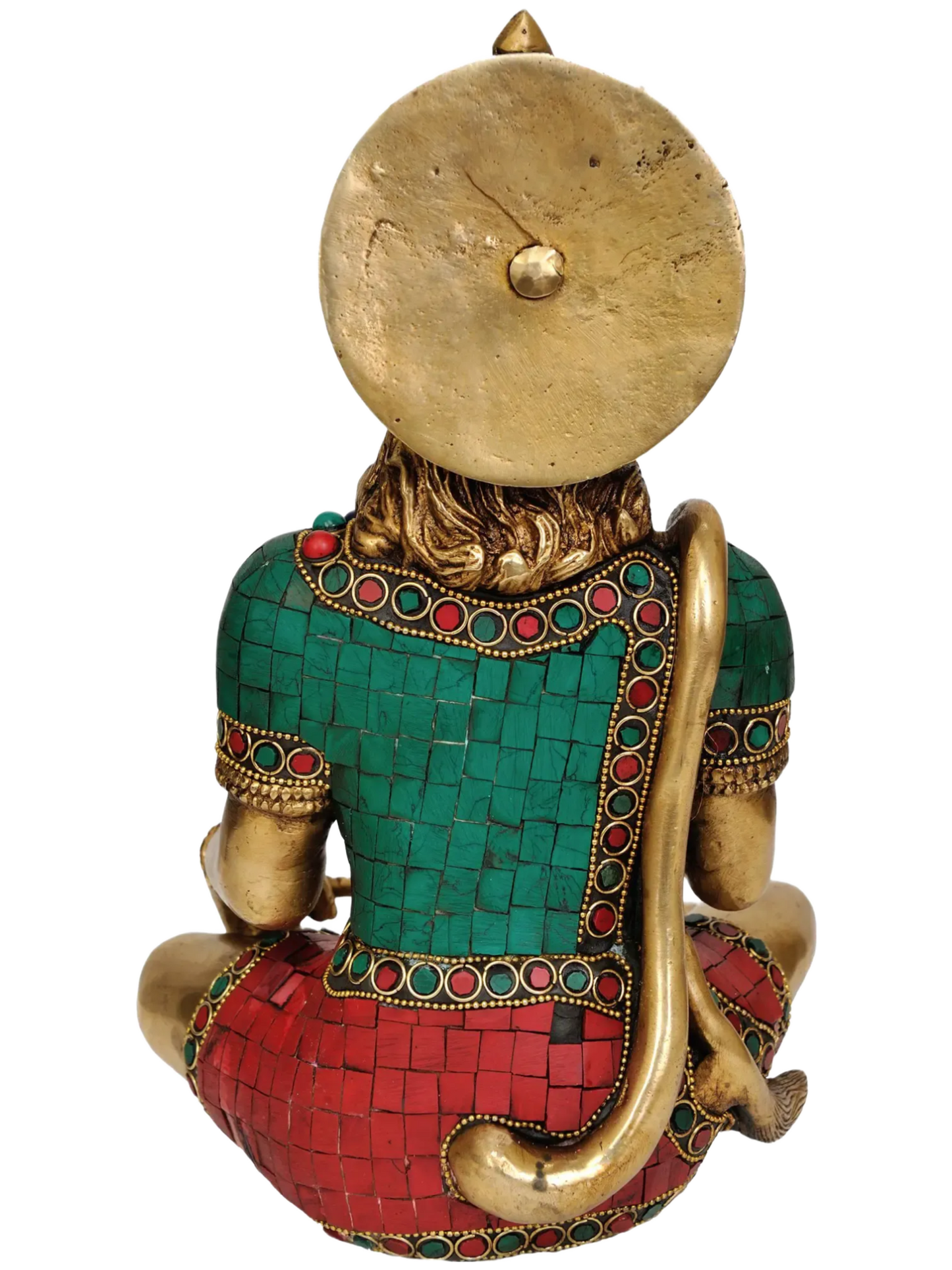 ब्रसौरा® बैठे हुए हनुमान जी | पीतल, बारीक नक्काशी के साथ | ऊँचाई 11 इंच और वज़न 11 किग्रा