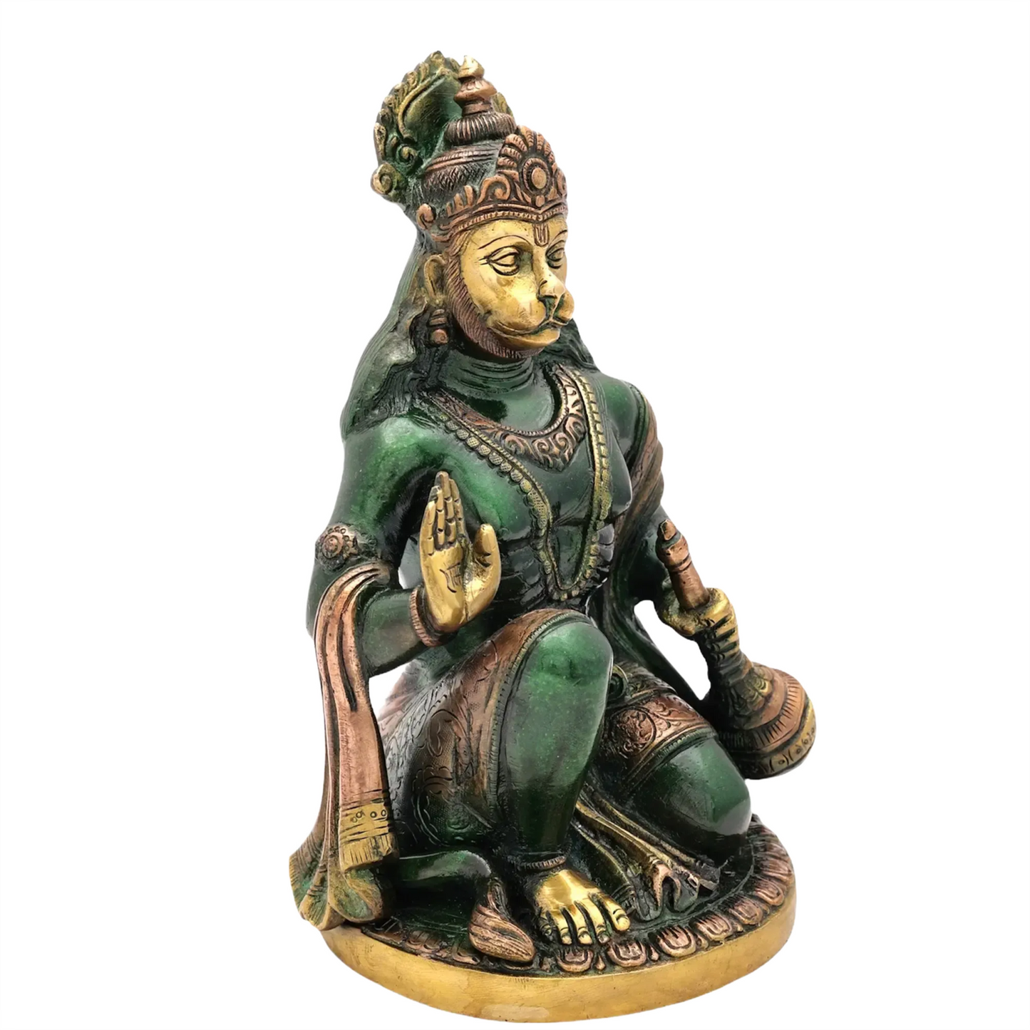 ब्रसौड़ा® आशीर्वाद हनुमान मूर्ति | पीतल की प्रतिमा | ऊँचाई 9.25 इंच और वज़न 3 किलोग्राम