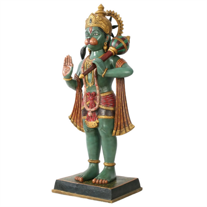 Brassaura® Standing Blessing Hanuman | Brass Statue | Height 36 Inches & Weight 32.30 kgs