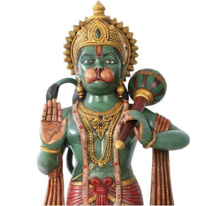 Brassaura® Standing Blessing Hanuman | Brass Statue | Height 36 Inches & Weight 32.30 kgs
