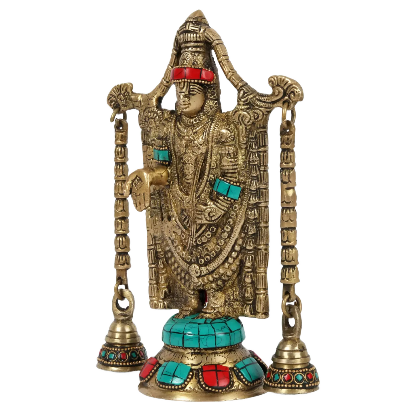 Brassaura® Brass Venkateswara Statue | Height 9 Inches & Weight 1.59 kg