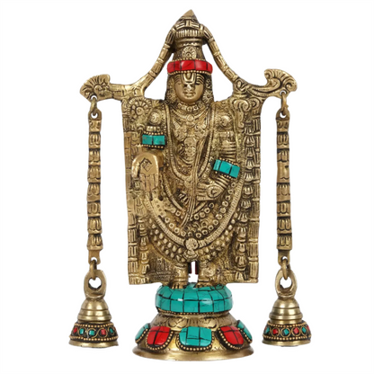 Brassaura® Brass Venkateswara Statue | Height 9 Inches & Weight 1.59 kg