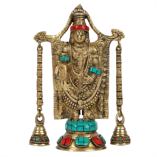 Estátua Brassaura® de Latão Venkateswara | Altura 22,86 cm e Peso 1,59 kg