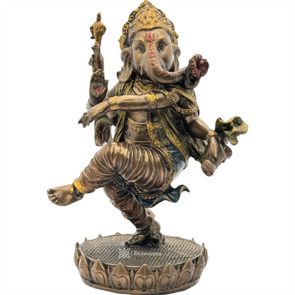 Brassaura™ Resin Ganesha Statue for Car Dashboard, Home and Decor | Weight 0.57 Kgs | Height 7.87 Inches