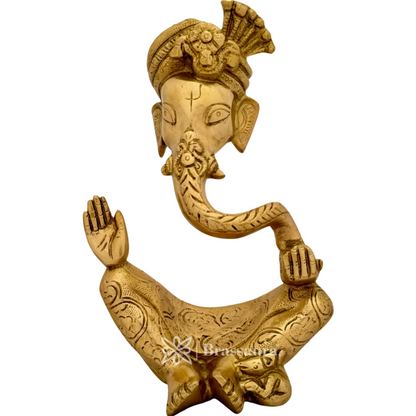 Brassaura™ Brass Modern Ganesha Idol for Home and Decor | Weight 3.3 Kgs | Height 10.04 Inches