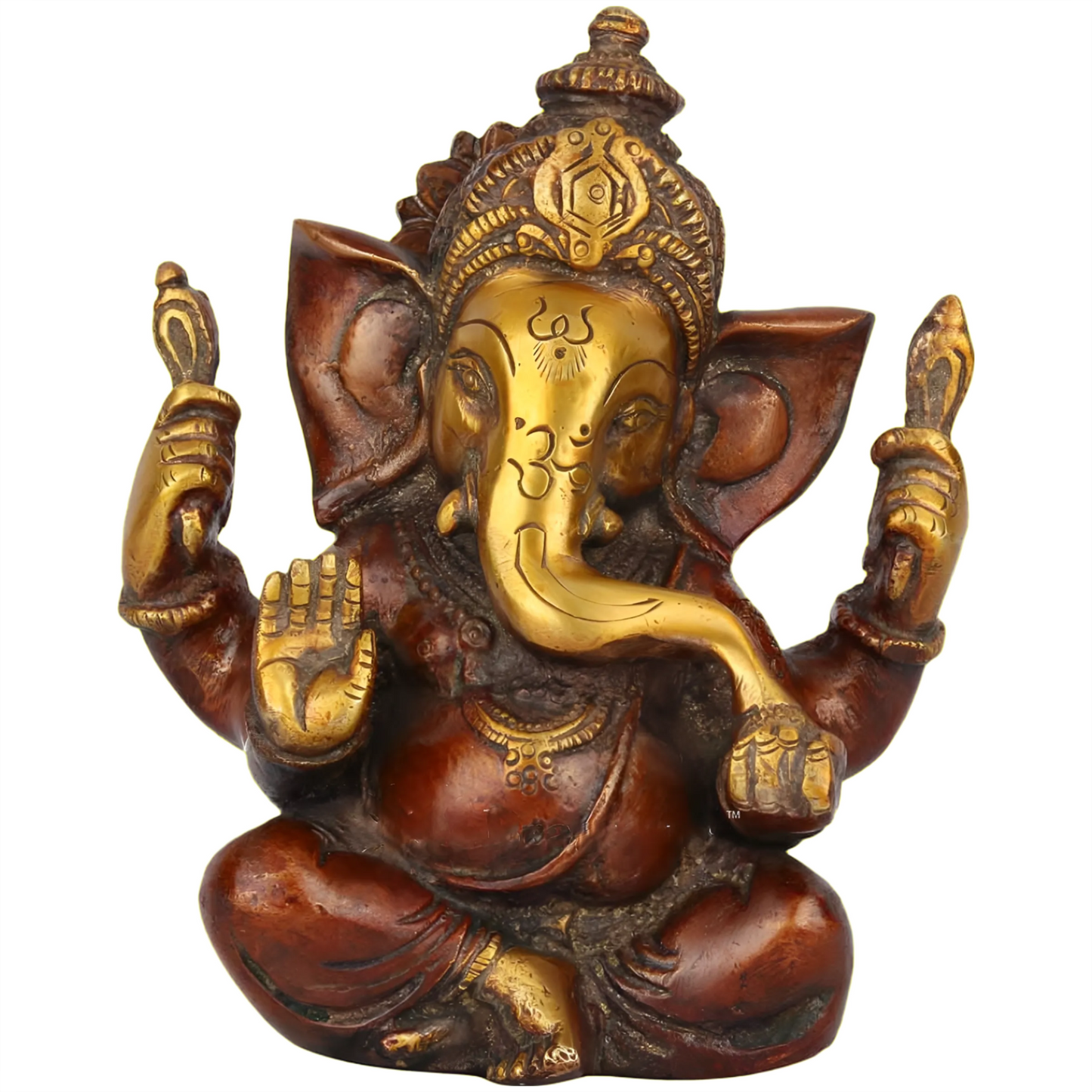 Brassaura™ Brass Ganesha Idol for Home and Decor | Weight 1.5 Kgs | Height 6 Inches