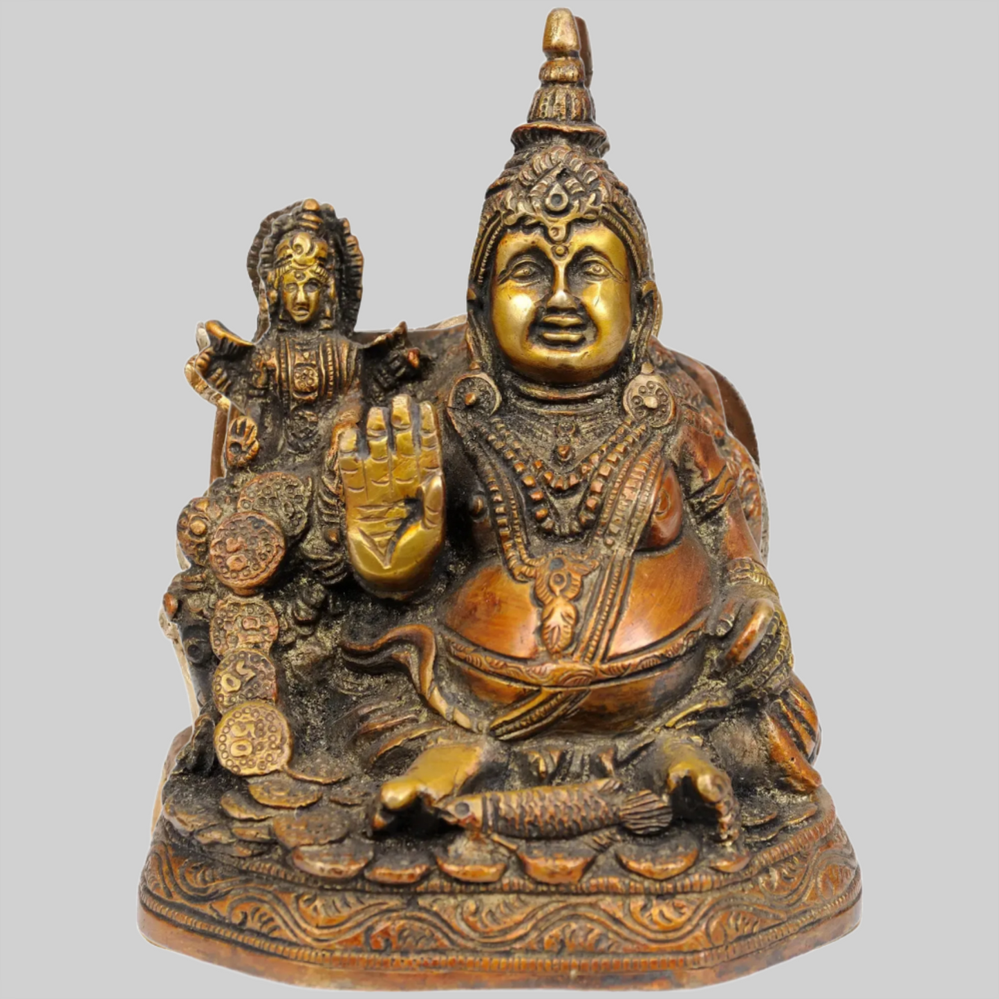 Brassaura® Brass Kubera Lakshmi Statue | Height 6 Inches & Weight 2 kg