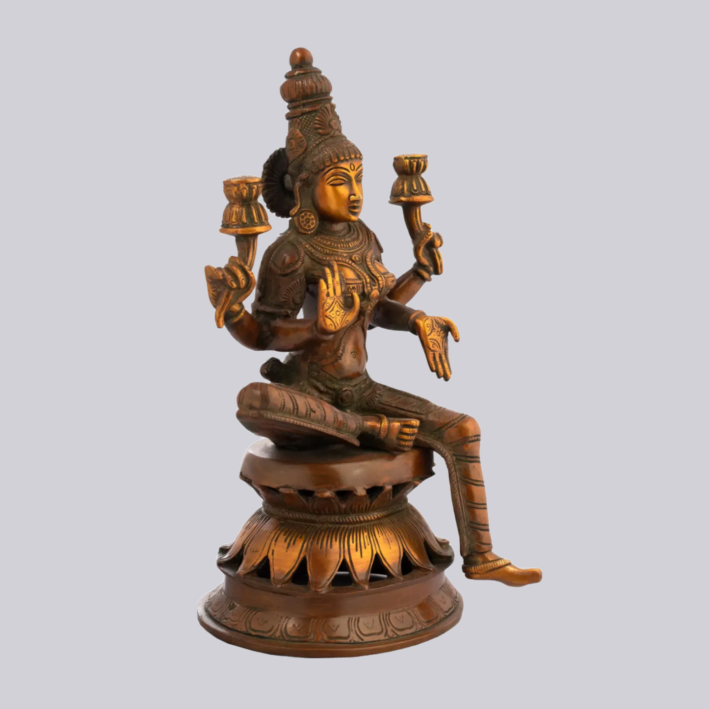 Brassaura® Brass Goddess Lakshmi Statue | Height 12 Inches & Weight 3.90 kg