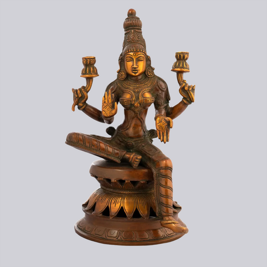 Brassaura® Brass Goddess Lakshmi Statue | Height 12 Inches & Weight 3.90 kg
