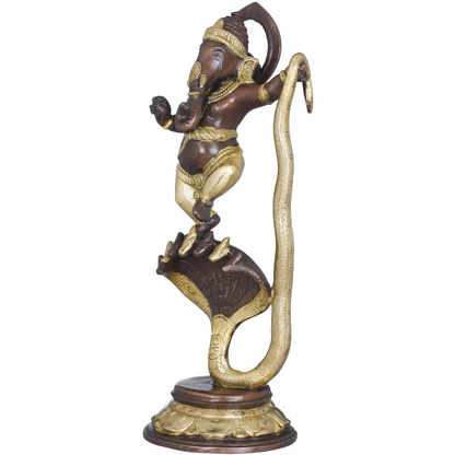 Brassaura™ Brass Ganesha Statue | Height 5 Inches & Weight 2.90 kgs