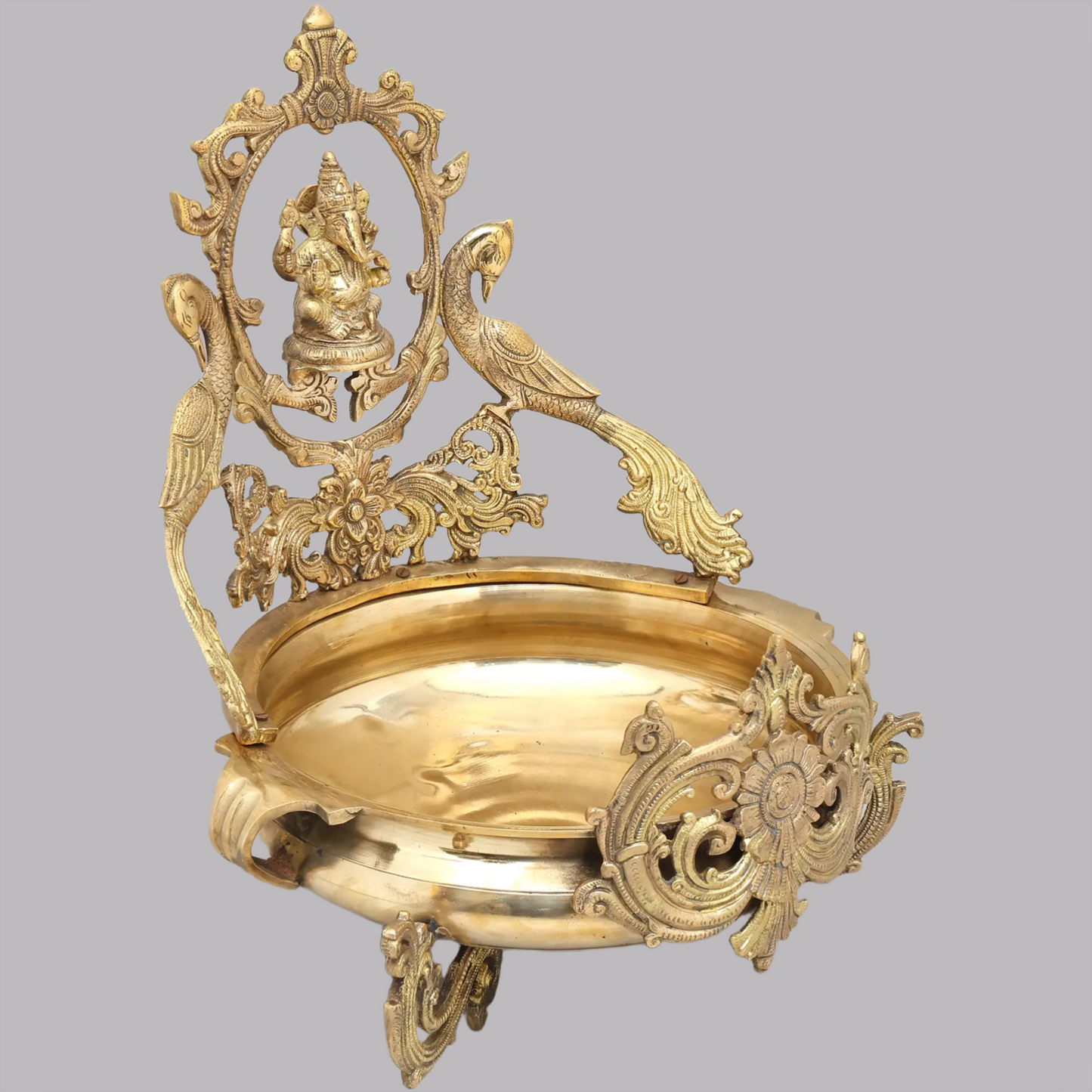 Brassaura™ Brass Ganesha Urli | Height 20 Inches & Weight 12.17 kgs