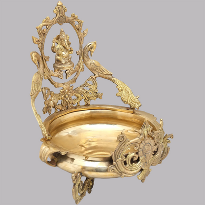 Brassaura™ Brass Ganesha Urli | Height 20 Inches & Weight 12.17 kgs