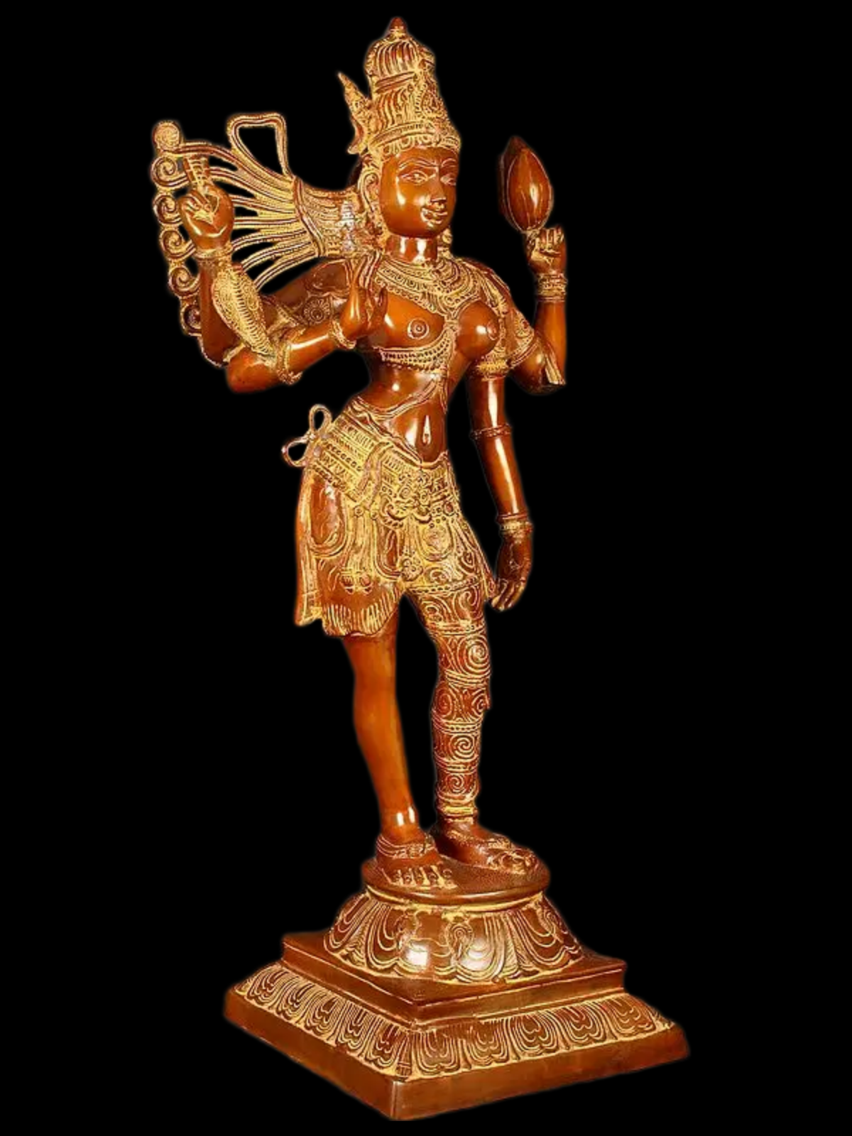 Brassaura® Brass Ardhanarishwara Statue | Height 38.5 Inches & Weight 26.28 kg