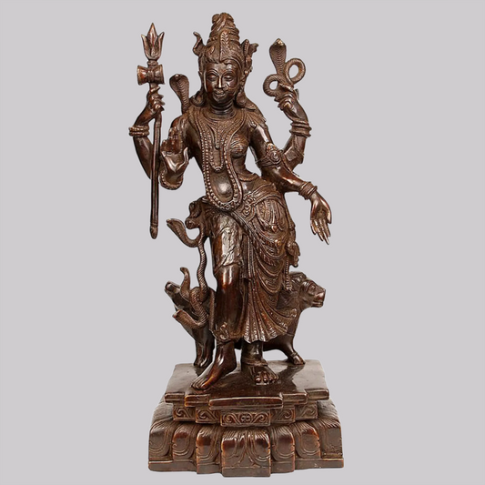 Brassaura® Brass Ardhanarishvara Statue| Height 17.52 Inches & Weight 8.90 kg