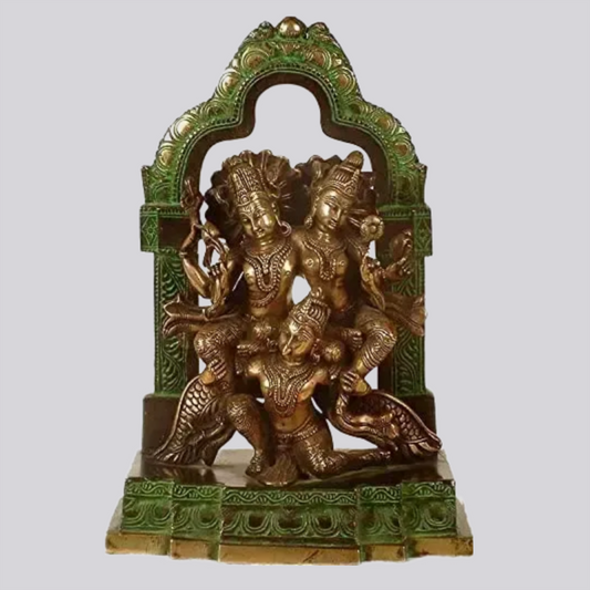 Brassaura® Brass Lakshmi Narayana on Garuda Statue | Height 12 Inches & Weight 5.24 kg