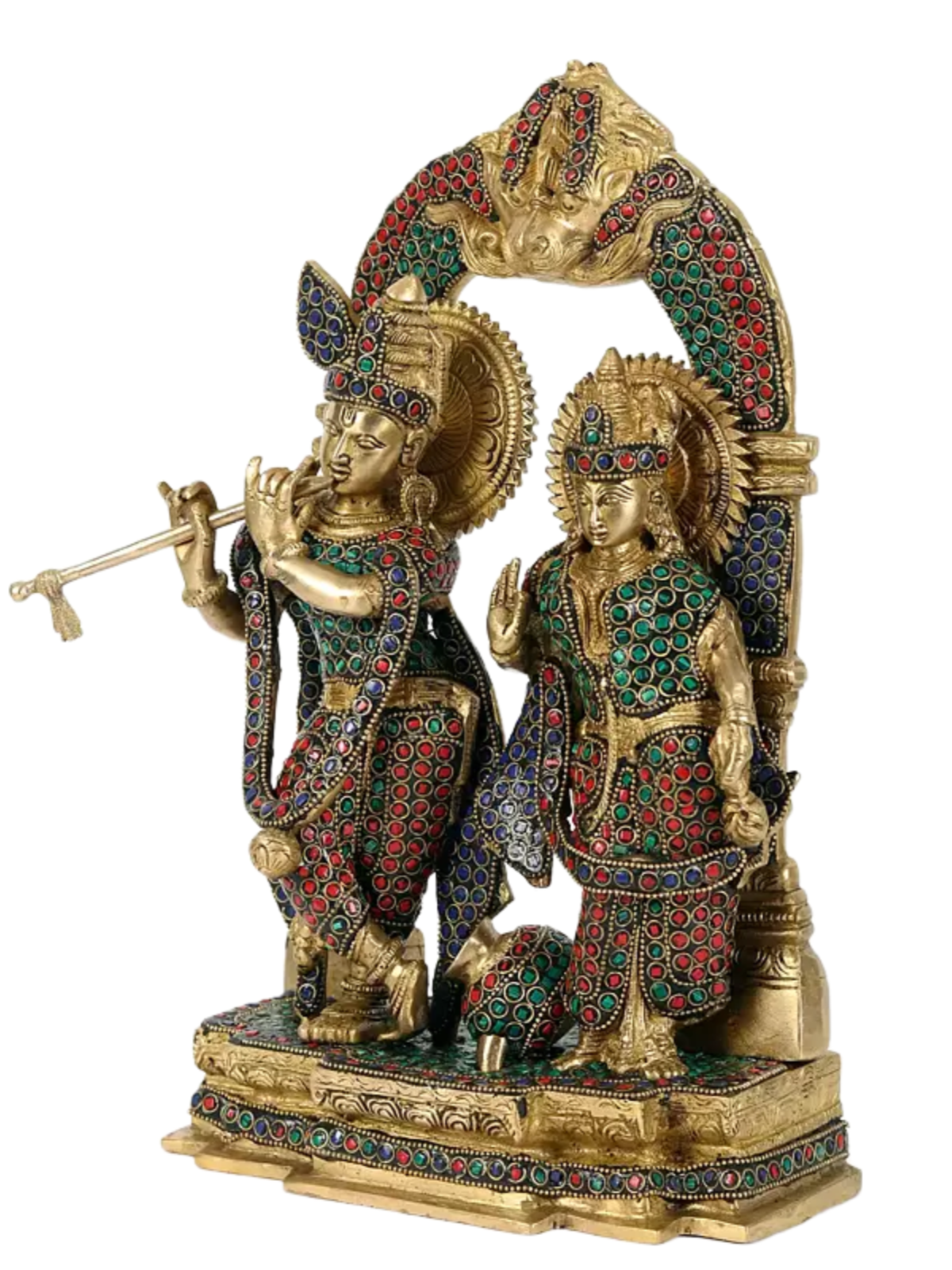 Brassaura® Brass Radha Krishna Statue | Height 14 Inches & Weight 7.70 kg