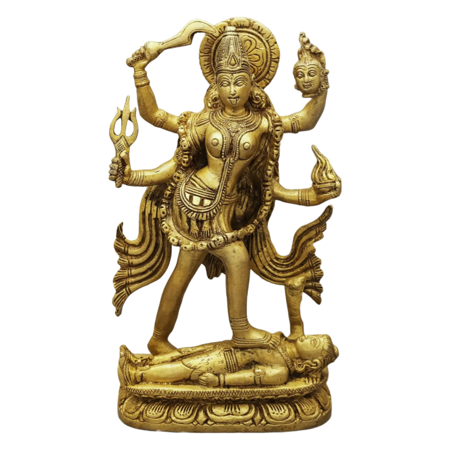 Brassaura® Brass Kali Maa Statue | Height 9.45 Inches & Weight 3.15 kg