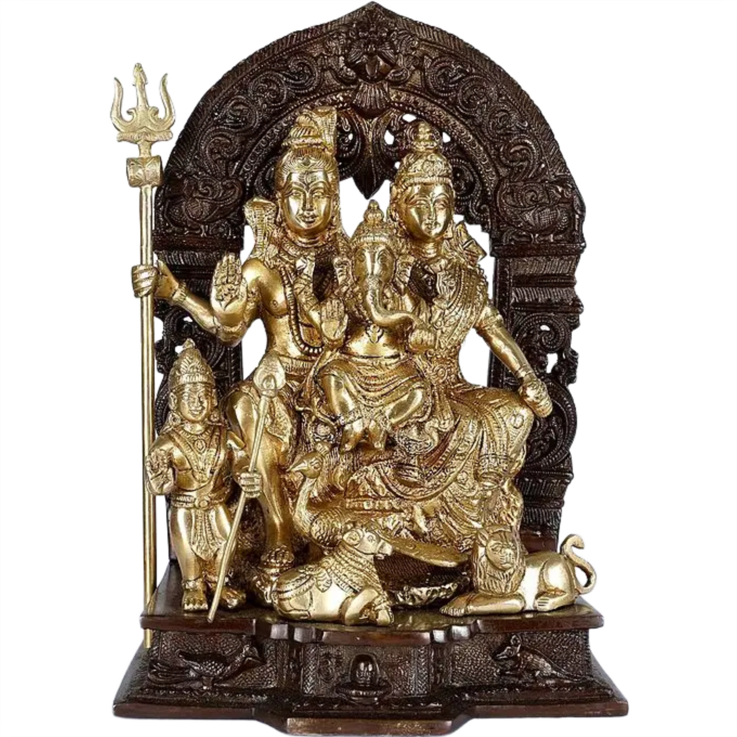 ब्रासोरा™ पीतल शिव परिवार प्रतिमा | ऊंचाई 12 इंच और वज़न 6.80 किग्रा