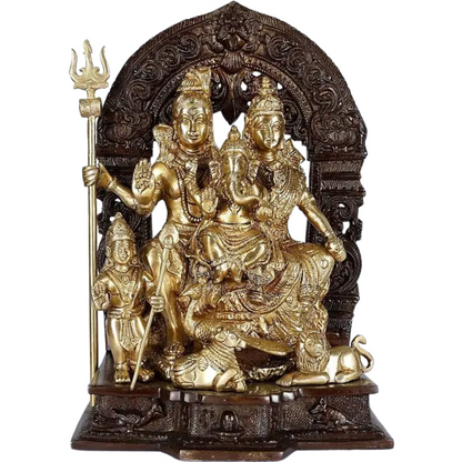 ब्रासोरा™ पीतल शिव परिवार प्रतिमा | ऊंचाई 12 इंच और वज़न 6.80 किग्रा