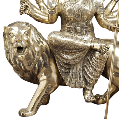 Handcrafted brass statue Maa Durga Seated on lion  33 Inches