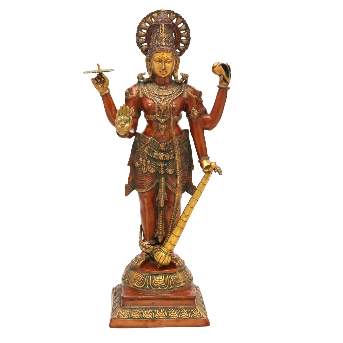 Brassaura® Brass Vishnu Statue | Height 41 Inches & Weight 32.40 kg