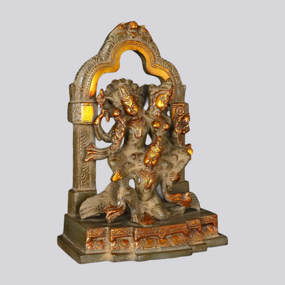 Brassaura® Brass Lakshmi Narayana on Garuda Statue | Height 12 Inches & Weight 5.24 kg
