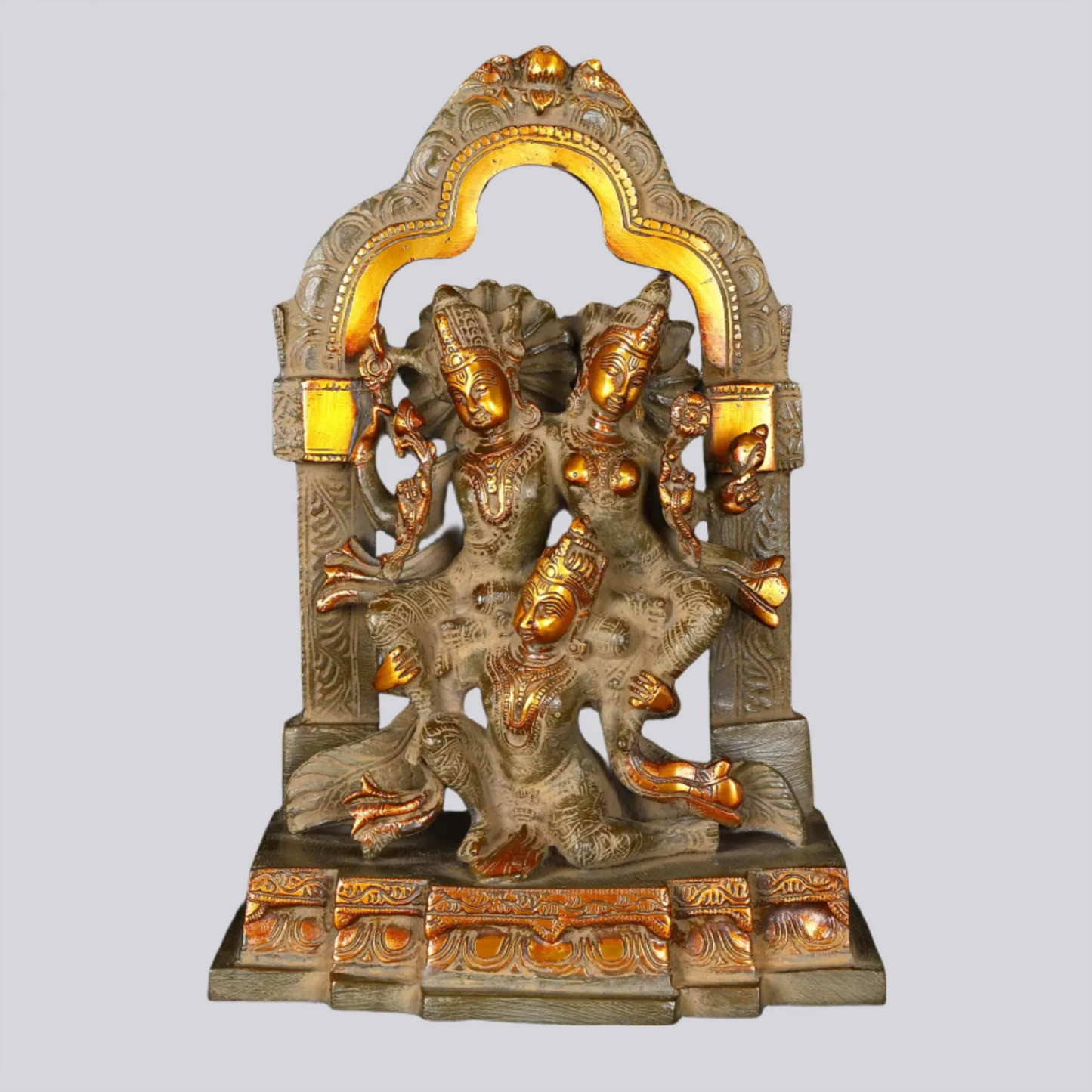 Brassaura® Brass Lakshmi Narayana on Garuda Statue | Height 12 Inches & Weight 5.24 kg