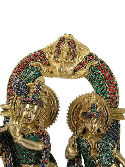 Brassaura® Brass Radha Krishna Statue | Height 14 Inches & Weight 7.70 kg