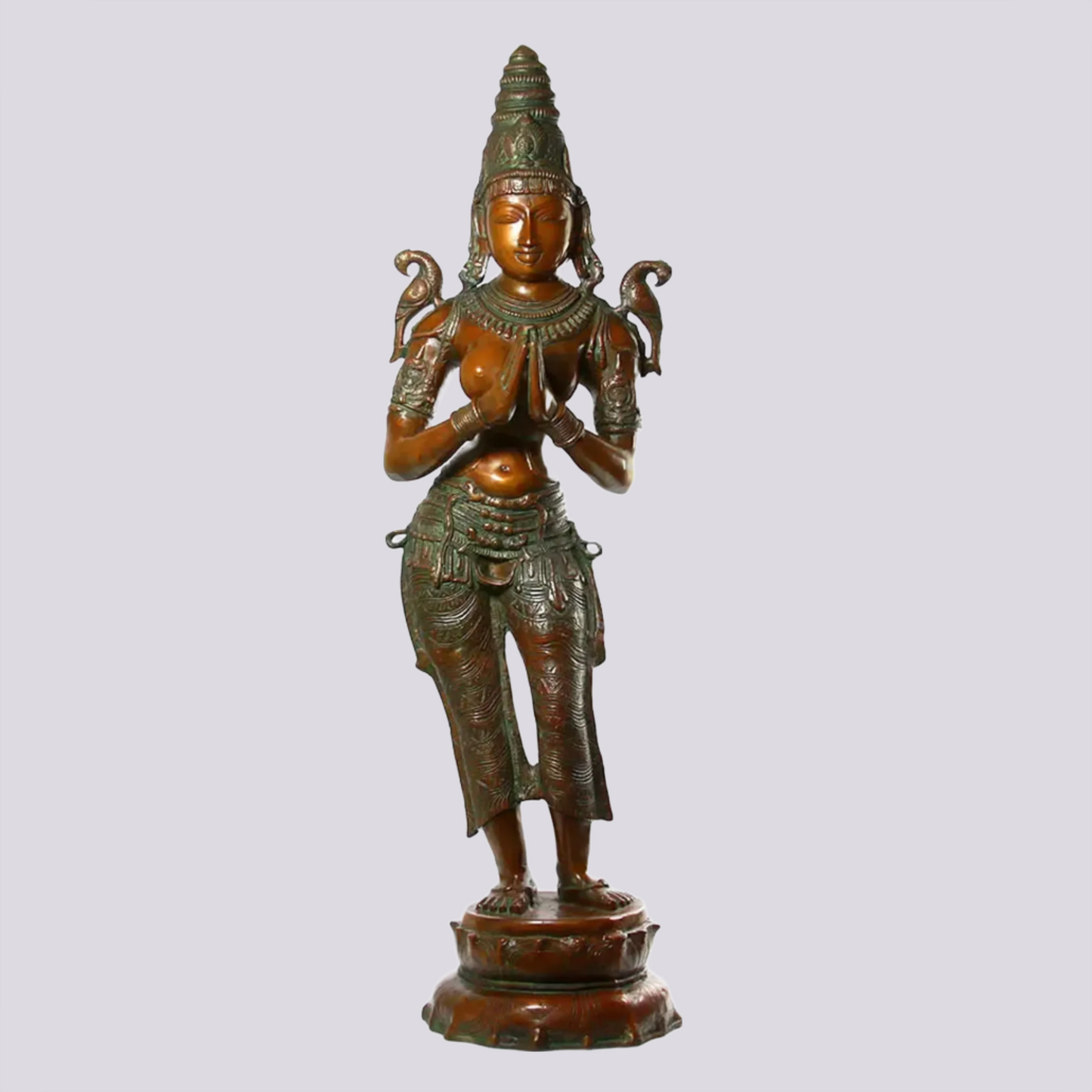 Brassaura® Brass Namaste Lady Statue | Height 44.5 Inches & Weight 27.60 kg