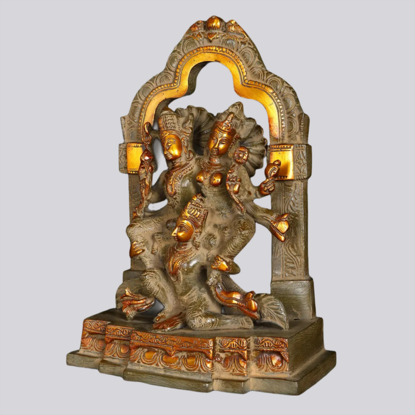 Brassaura® Brass Lakshmi Narayana on Garuda Statue | Height 12 Inches & Weight 5.24 kg