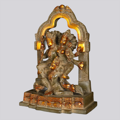 Brassaura® Brass Lakshmi Narayana on Garuda Statue | Height 12 Inches & Weight 5.24 kg