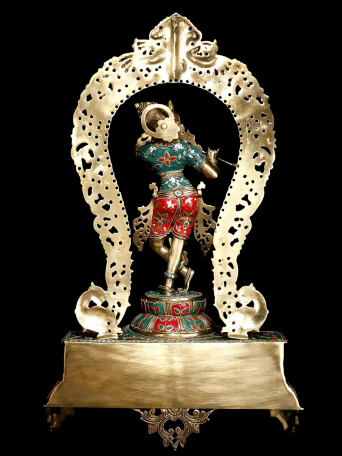 Brassaura® Brass Krishna Statue | Height 78.5 cm & Weight 20.55 kg